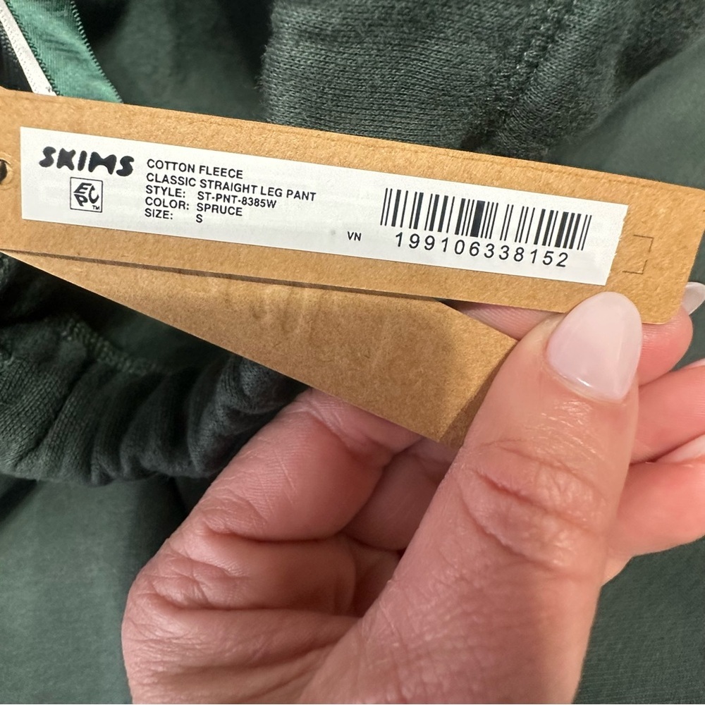 SKIMS Authentic Classic Straight Leg Drawstring Pants in Spruce Green NWT Small - Picture 6 of 7